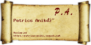 Petrics Anikó névjegykártya