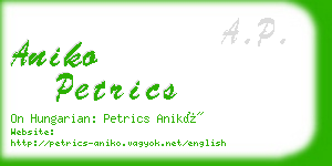 aniko petrics business card